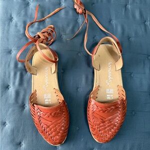 Tan Braided Leather Sandals